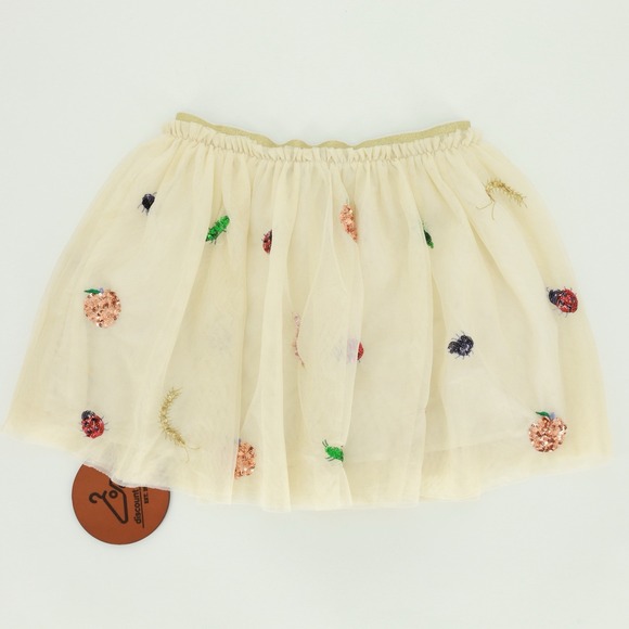 Mini Boden X Roald Dahl Tulle Gold Waistband Creepy-Crawly Friends Skirt Sz 9-10 - Picture 1 of 7